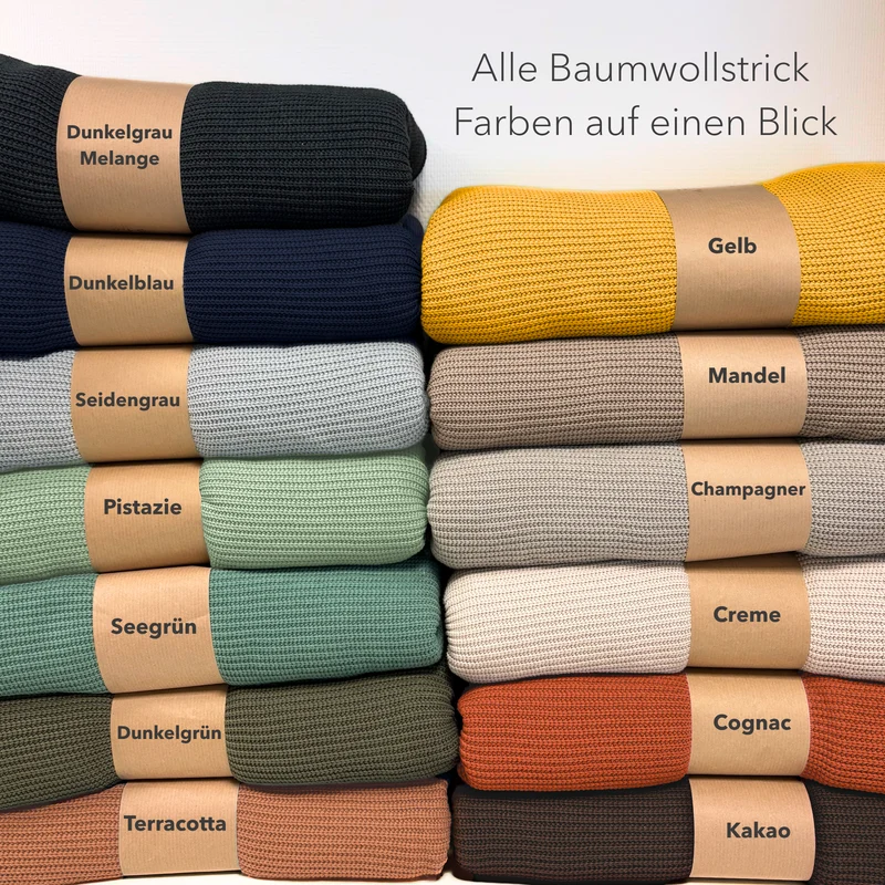 Kuscheldecke mit Baumwollstrick · Seidengrau