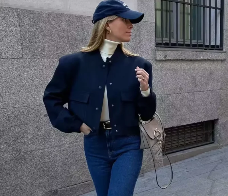 StadtStyle | Damenjacke – Herbst & Winter, Kurz und Geknöpft, Langarm