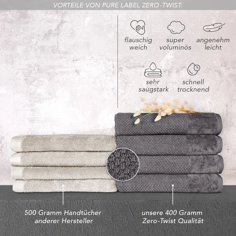 Handtuch Set Popcorn - Anthrazit - 4x16x21 + 2x50x100 + 2x70x140 cm