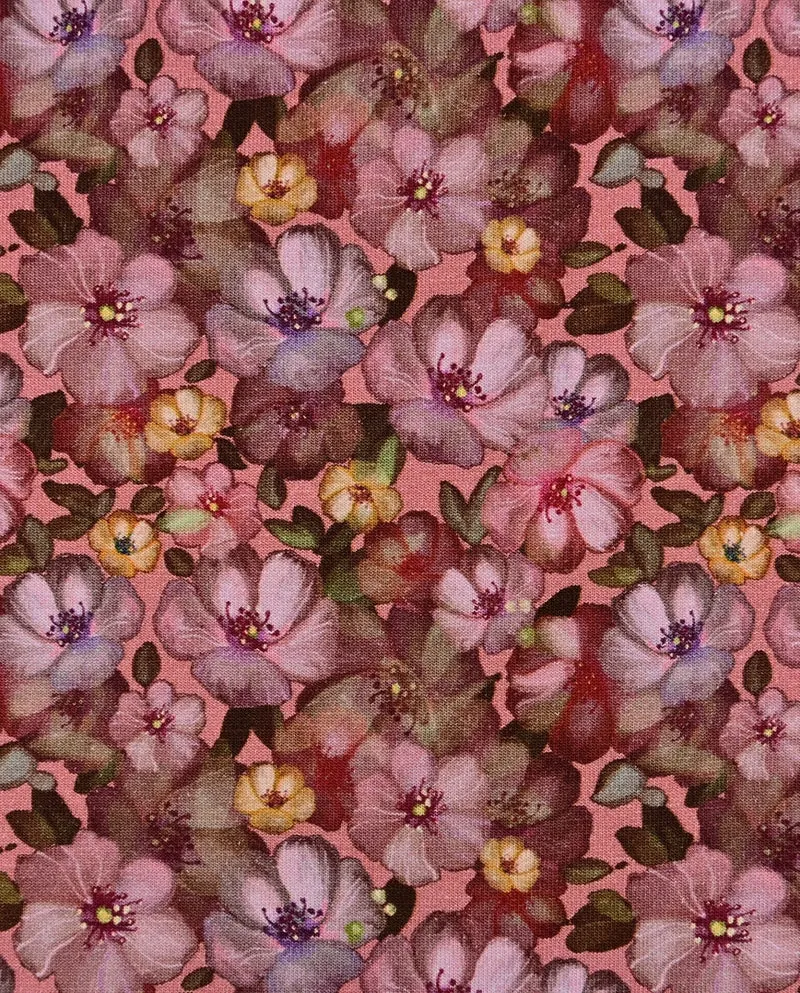 Baumwolljersey Blümchen rosa *Ab 50cm