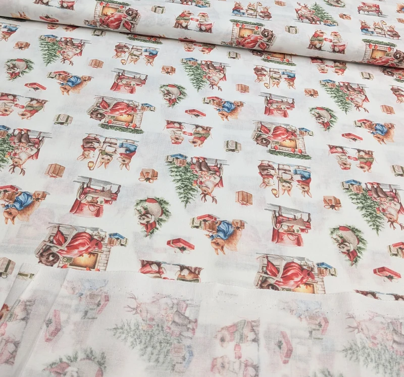 Baumwolle Digitaldruck Weihnachtstiere *Ab 50cm