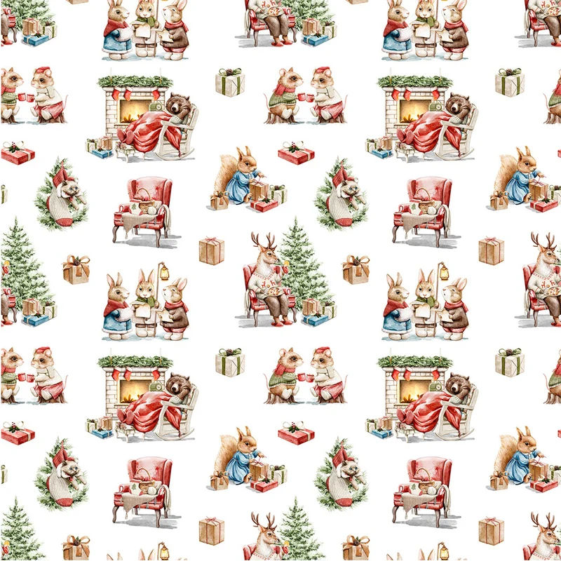 Baumwolle Digitaldruck Weihnachtstiere *Ab 50cm