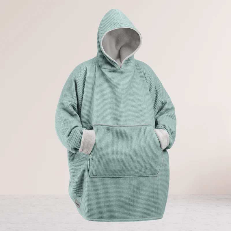 Kuschel-Hoodie mit Kapuze • Mint • Sandweiß