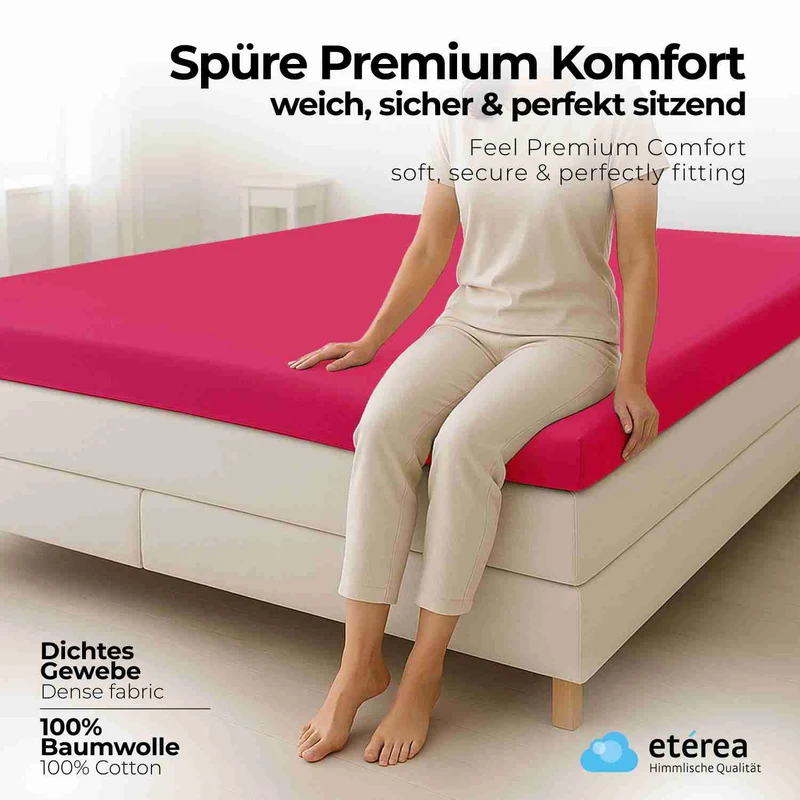 etérea Topper Spannbettlaken Jersey Spannbetttuch Boxspringbett 100% Baumwolle