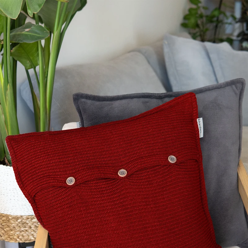 Kuschelkissen mit Baumwollstrick · 50x50 cm
