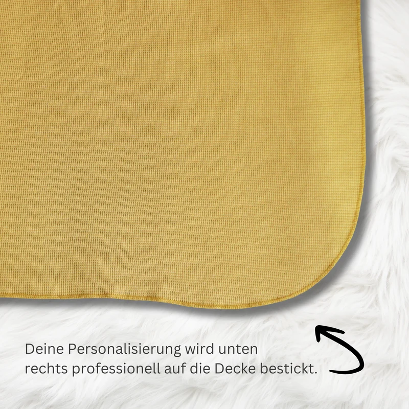 Leichte Baumwolldecke • 150 x 210 cm • Senfgelb