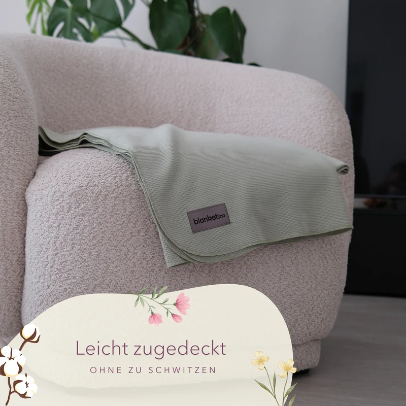 Leichte Baumwolldecke • 150 x 210 cm • Salbei