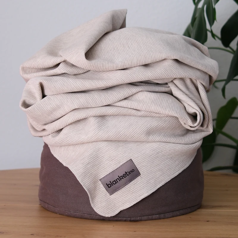 Leichte Baumwolldecke • 150 x 210 cm • Creme • Melange