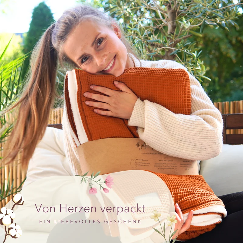 Kuscheldecke "Vollkommen" Cognac · Beige