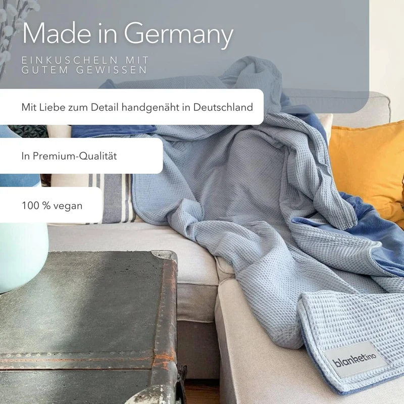 Kuscheldecke "Vollkommen" Wolkenblau · Meeresblau
