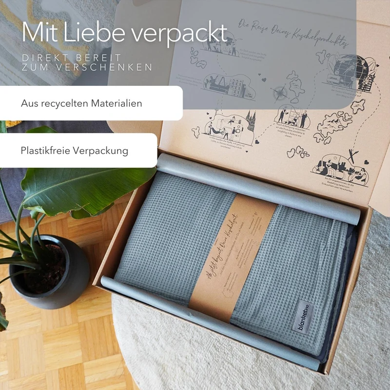 Kuscheldecke "Vollkommen" Wolkenblau · Meeresblau