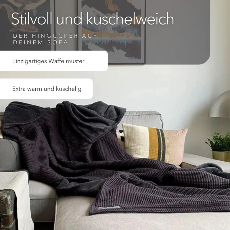 Kuscheldecke "Vollkommen" · Vulkangrau