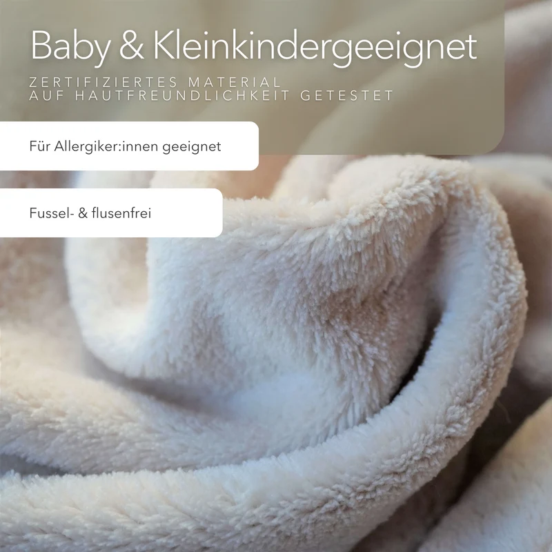 Kuscheldecke "Vollkommen" Oliv · Sandweiß