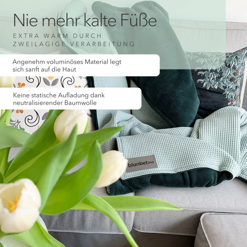 Kuscheldecke "Vollkommen" Mint · Smaragdgrün