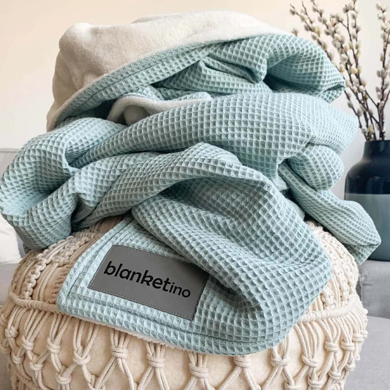 Kuscheldecke "Vollkommen" Mint · Sandweiß