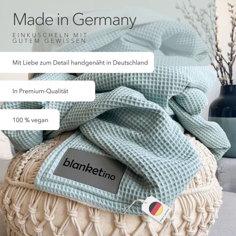 Kuscheldecke "Vollkommen" Mint · Sandweiß