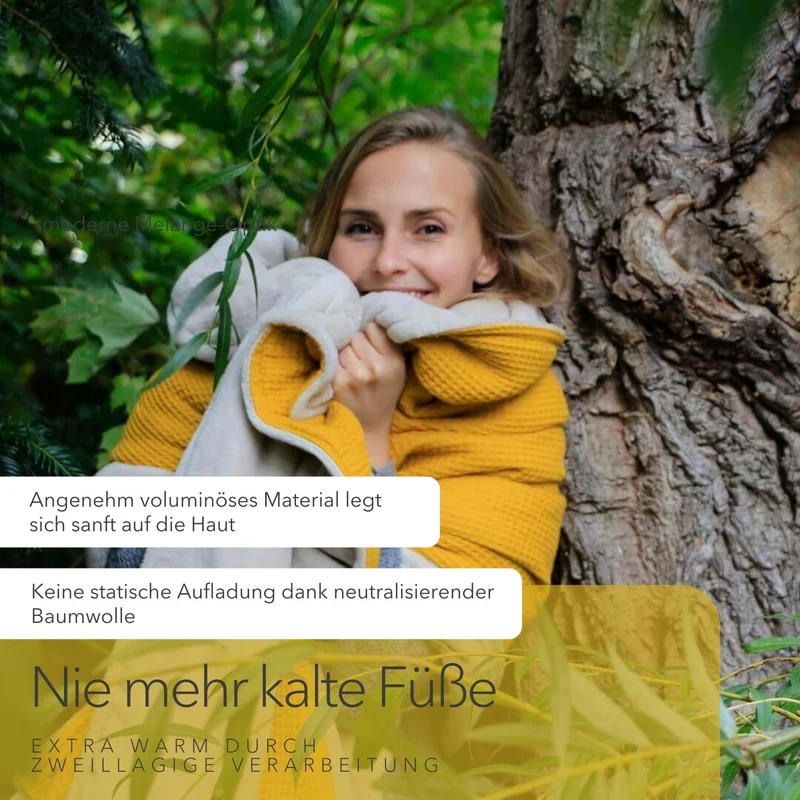 Kuscheldecke "Vollkommen" Ocker Gelb · Sandweiß