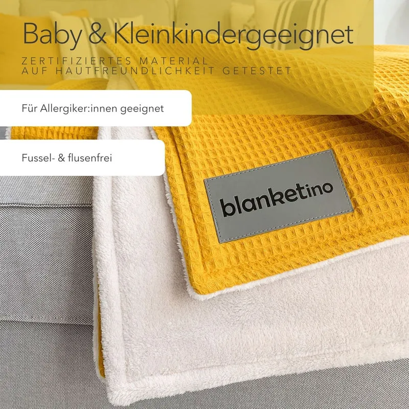 Kuscheldecke "Vollkommen" Ocker Gelb · Sandweiß
