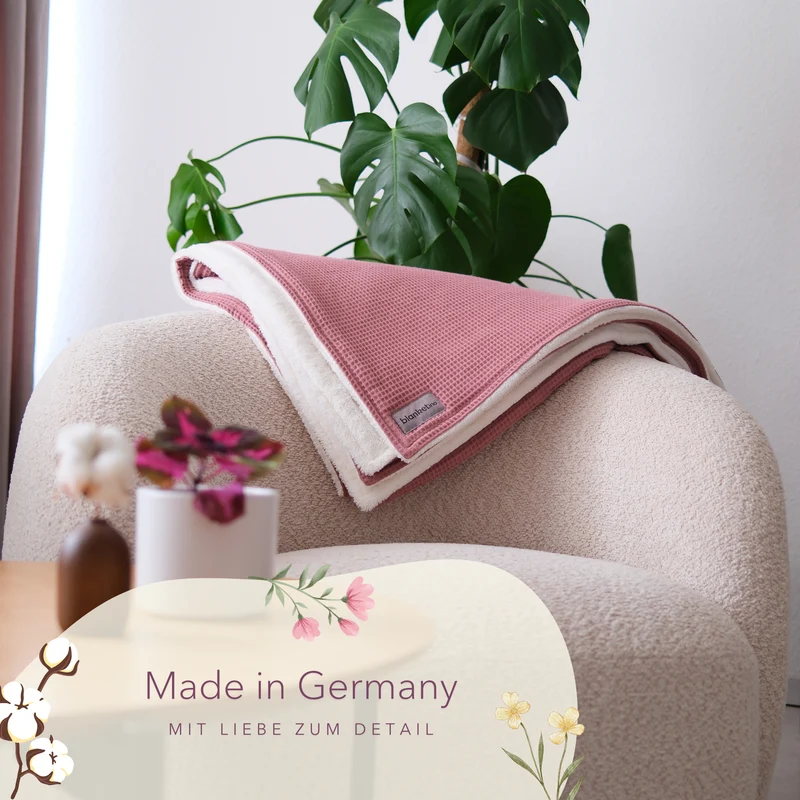 Kuscheldecke "Vollkommen" Altrosa · Sandweiß
