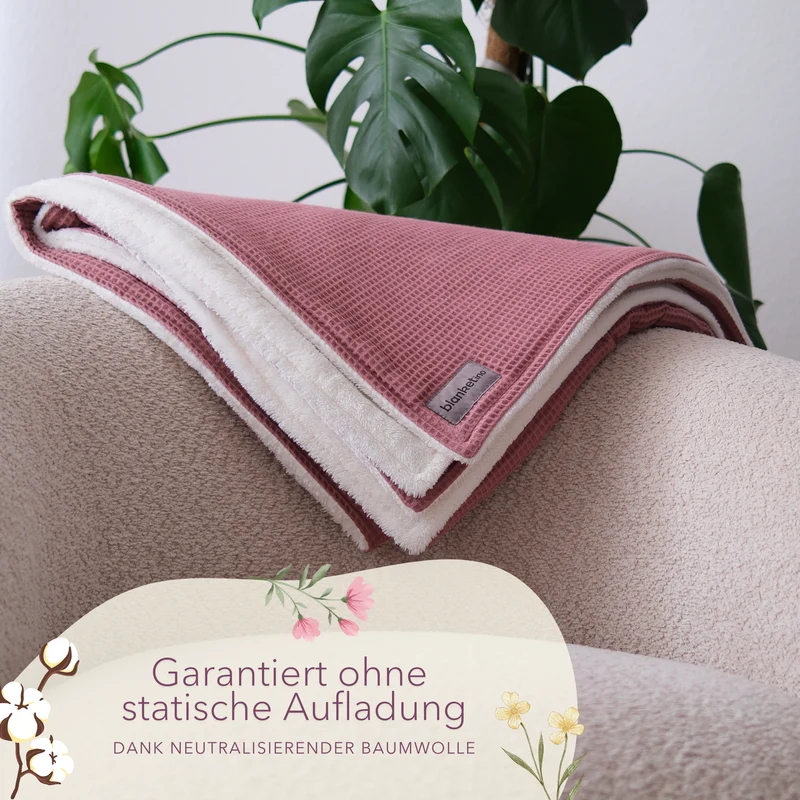 Kuscheldecke "Vollkommen" Altrosa · Sandweiß