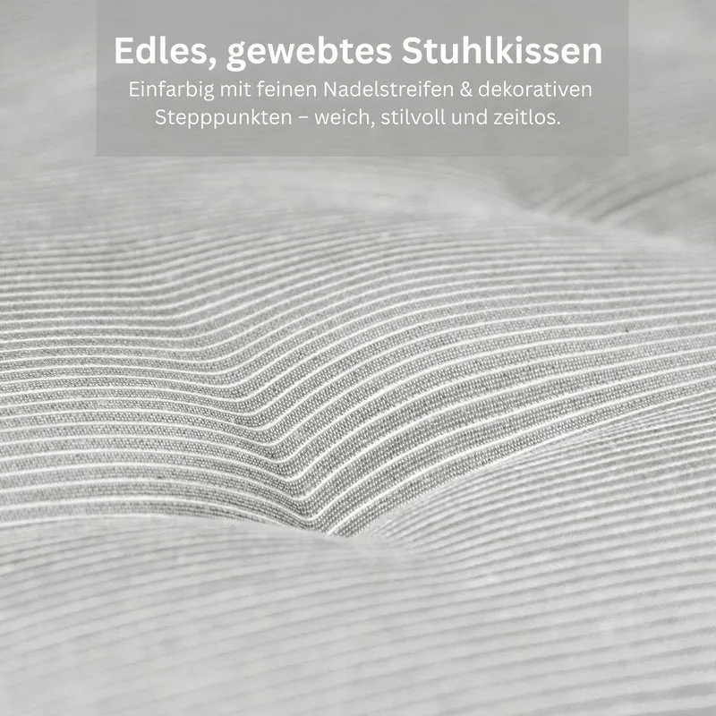 Esprit Stuhlkissen 40x40 cm, gewebt mit Stepppunkten & Nadelstreifen, pflegeleicht, waschbar 30°C, verschiedene Farben