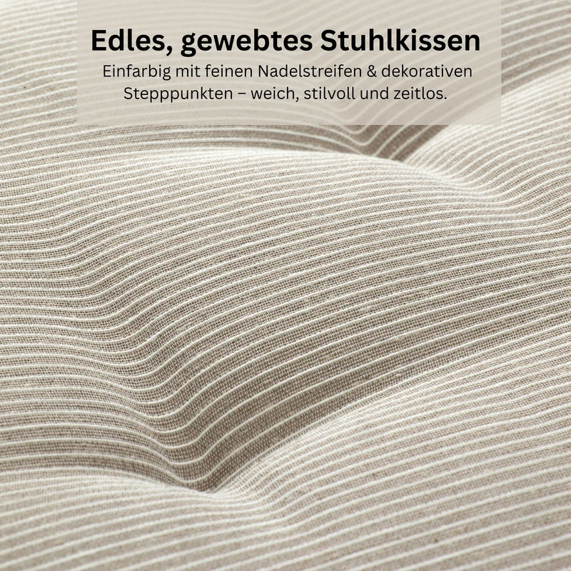Esprit Stuhlkissen 40x40 cm, gewebt mit Stepppunkten & Nadelstreifen, pflegeleicht, waschbar 30°C, verschiedene Farben