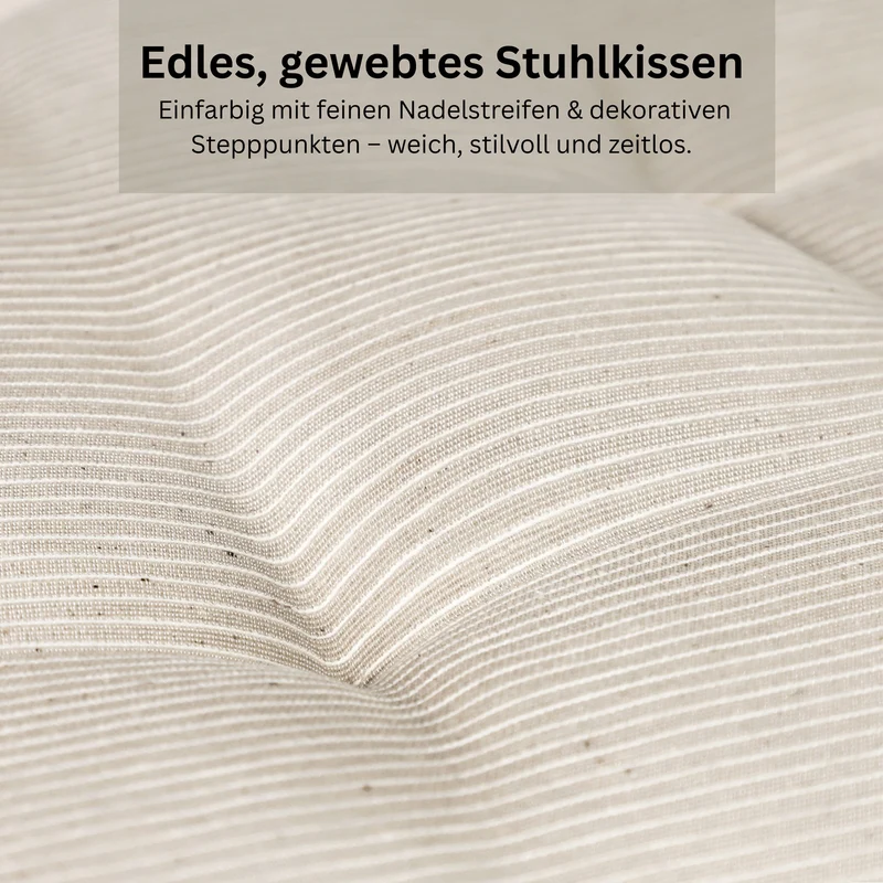 Esprit Stuhlkissen 40x40 cm, gewebt mit Stepppunkten & Nadelstreifen, pflegeleicht, waschbar 30°C, verschiedene Farben
