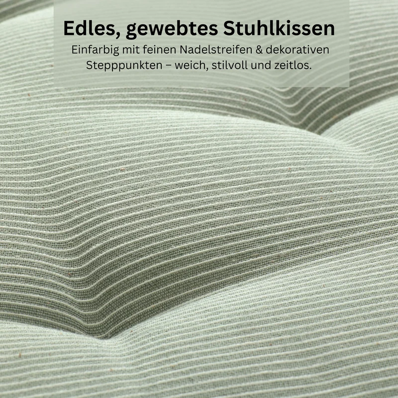 Esprit Stuhlkissen 40x40 cm, gewebt mit Stepppunkten & Nadelstreifen, pflegeleicht, waschbar 30°C, verschiedene Farben