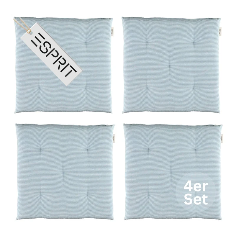 Esprit Stuhlkissen 40x40 cm, gewebt mit Stepppunkten & Nadelstreifen, pflegeleicht, waschbar 30°C, verschiedene Farben
