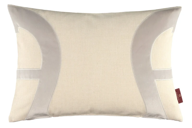 AIGNER Zierkissenhülle 40x60 cm – Strukturstoff mit Samt, Beige/Grün