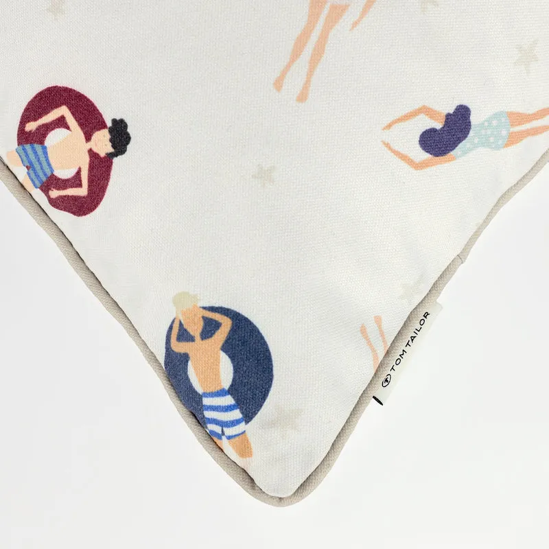 Tom Tailor Zierkissenhülle gewebt – Fröhliche Sommermotive, Streifen & maritime Prints, dekorative Stickereien, pflegeleichter Materialmix