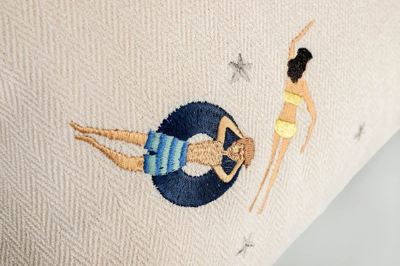 Tom Tailor Zierkissenhülle gewebt – Fröhliche Sommermotive, Streifen & maritime Prints, dekorative Stickereien, pflegeleichter Materialmix