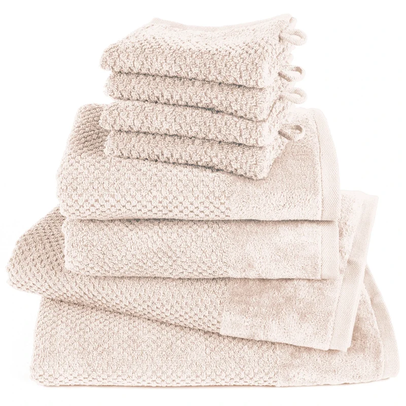 Handtuch Set Popcorn - Creme - 4x16x21 + 2x50x100 + 2x70x140 cm