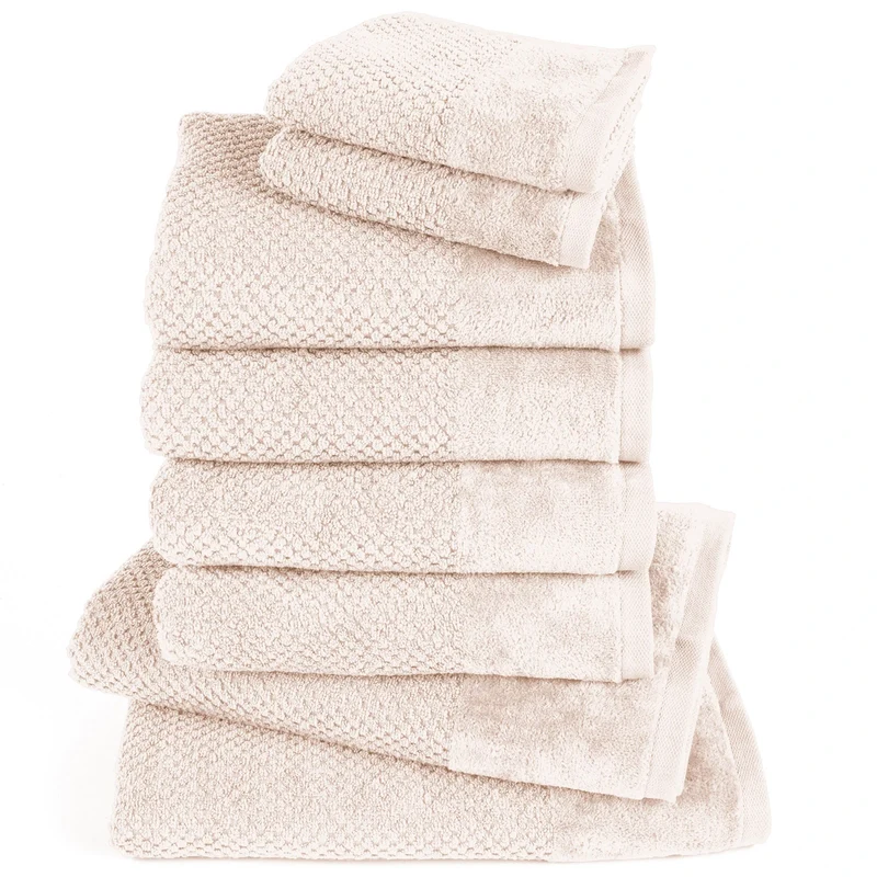 Handtuch Set Popcorn - Creme - 2x30x50 + 4x50x100 + 2x70x140 cm