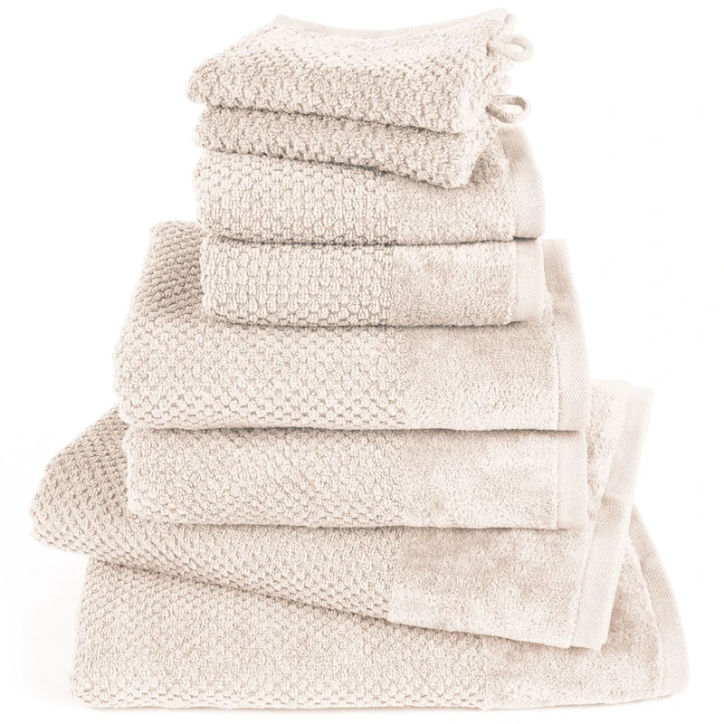 Handtuch Set Popcorn - Creme - 2x16x21 + 2x30x50 + 2x50x100 + 2x70x140 cm