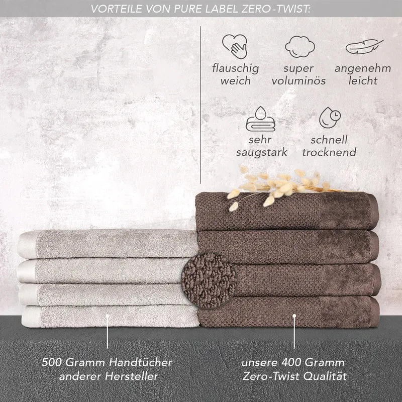 Handtuch Set Popcorn - Dunkelbraun - 2x50x100 + 2x70x140 cm