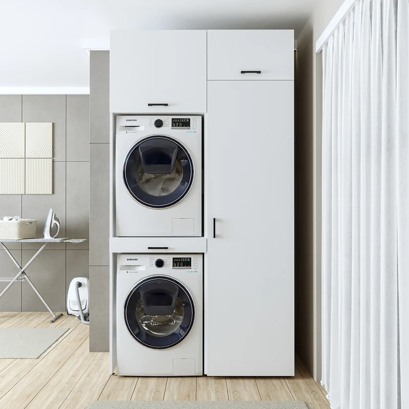 Roomart Waschmaschinenschrank DUO-I, 127 cm, Überbauschrank für Waschmaschine & Trockner, in 3 Farben
