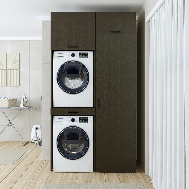 Roomart Waschmaschinenschrank DUO-I, 127 cm, Überbauschrank für Waschmaschine & Trockner, in 3 Farben
