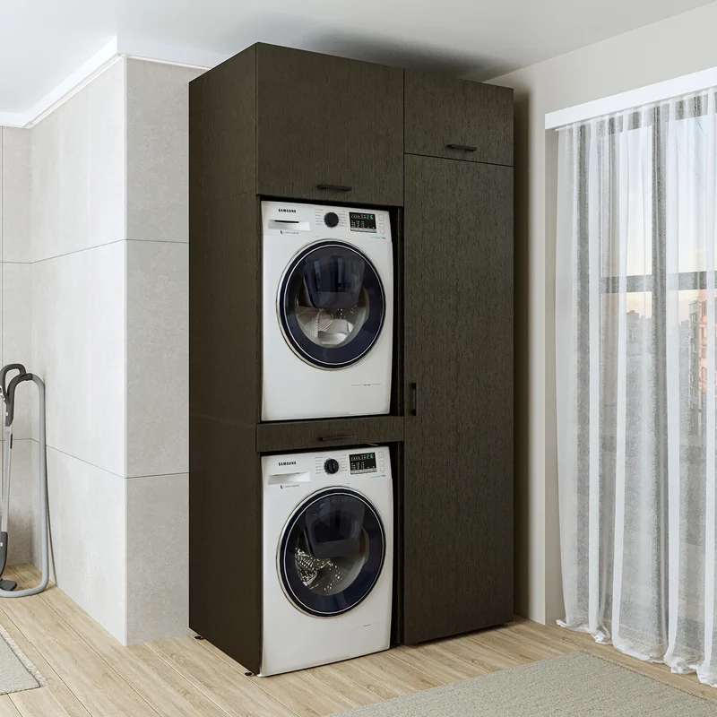 Roomart Waschmaschinenschrank DUO-I, 127 cm, Überbauschrank für Waschmaschine & Trockner, in 3 Farben