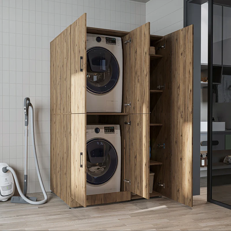 Roomart Waschmaschinenschrank DORA-II, 115 cm, für Waschmaschine und Trockner, in 5 Farben