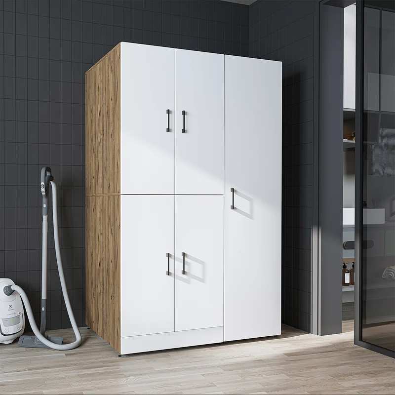 Roomart Waschmaschinenschrank DORA-II, 115 cm, für Waschmaschine und Trockner, in 5 Farben
