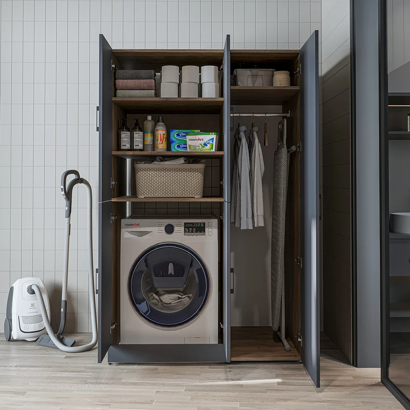 Roomart Waschmaschinenschrank DORA-II, 115 cm, für Waschmaschine und Trockner, in 5 Farben
