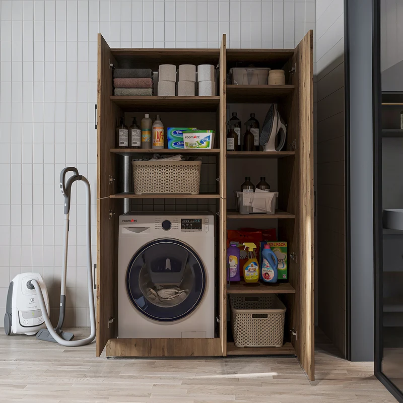 Roomart Waschmaschinenschrank DORA-II, 115 cm, für Waschmaschine und Trockner, in 5 Farben