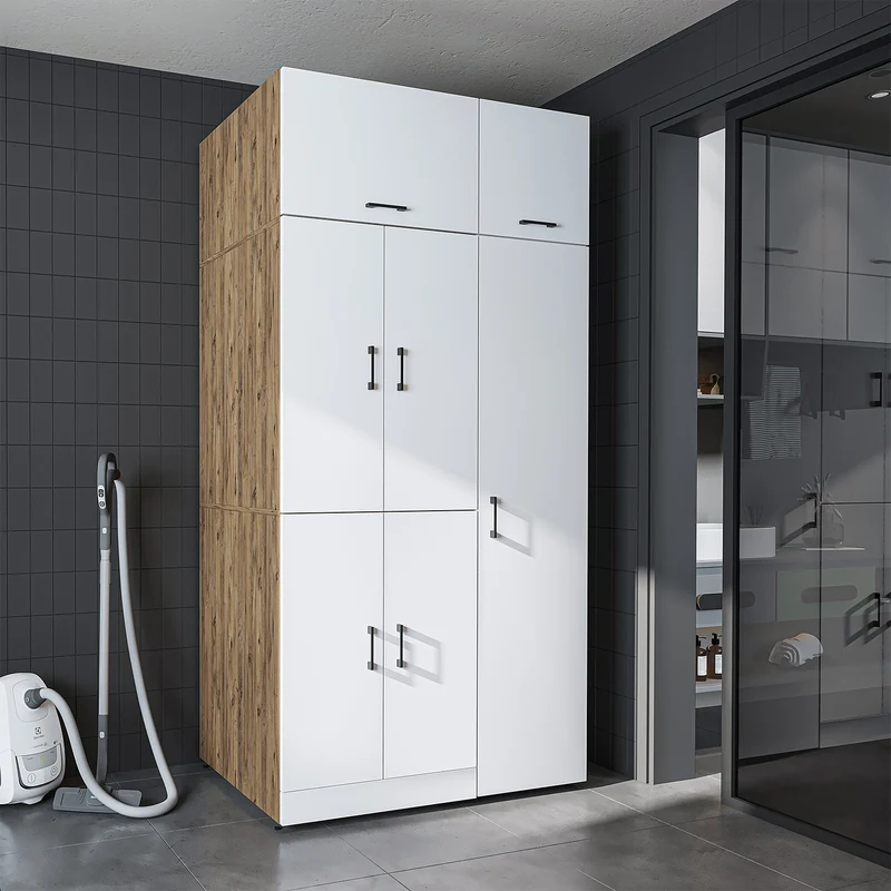 Roomart Waschmaschinenschrank DORA-II, 115 cm, für Waschmaschine und Trockner, in 5 Farben
