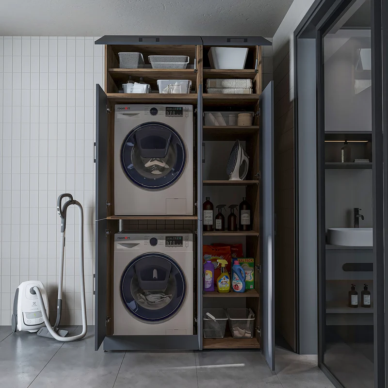 Roomart Waschmaschinenschrank DORA-II, 115 cm, für Waschmaschine und Trockner, in 5 Farben