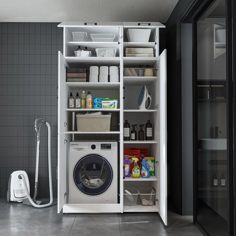 Roomart Waschmaschinenschrank DORA-II, 115 cm, für Waschmaschine und Trockner, in 5 Farben