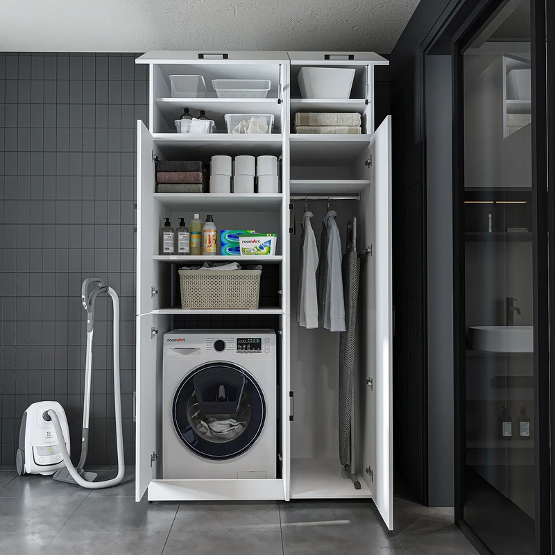 Roomart Waschmaschinenschrank DORA-II, 115 cm, für Waschmaschine und Trockner, in 5 Farben