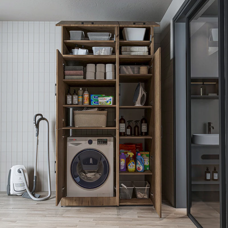 Roomart Waschmaschinenschrank DORA-II, 115 cm, für Waschmaschine und Trockner, in 5 Farben