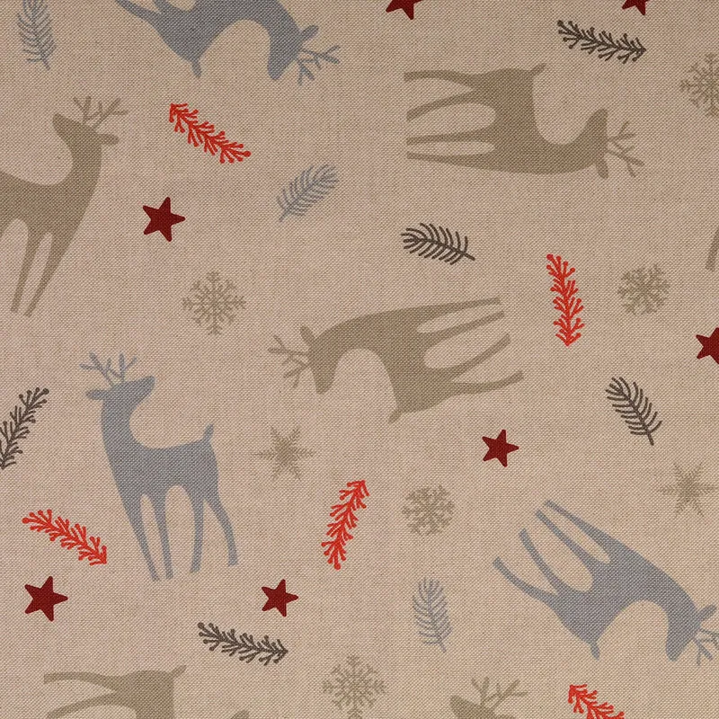 Dekostoff Halbpanama Hirsche auf beige *Ab 50cm