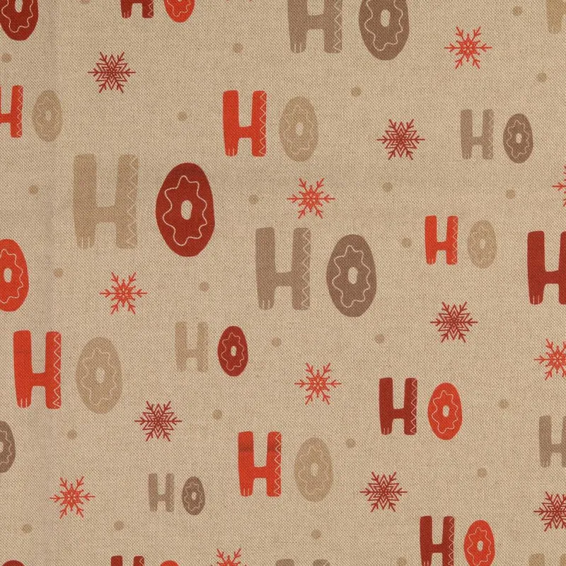 Dekostoff Halbpanama Hohoho auf beige *Ab 50cm